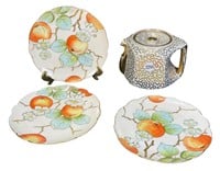 4-Antique Hand Painted Porcelain Dishes