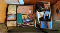 Vintage - office items- variety - 2 box lots