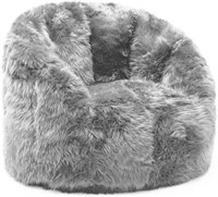 Big Joe Milano Bean Bag Chair,Gray Shag Fur