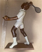 TENNIS: Large Wooden Statue