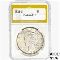 1926-S Silver Peace Dollar PGA MS61+