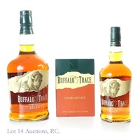 Buffalo Trace Bourbon (2) & Cigar Gift Set