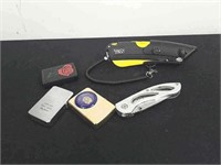 Three made in USA lighters an NRA knife and easy