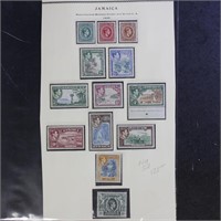 Jamaica Stamps 1938 mint collection, total CV $125