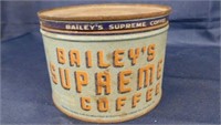 Vintage Bailey's Supreme Coffee tin with lid ,