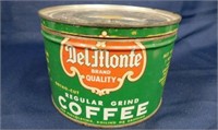 Vintage Delmonte 1# coffee tin with lid, very