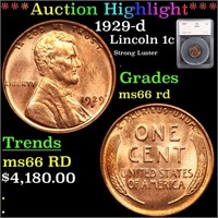 ***Auction Highlight*** 1929-d Lincoln Cent 1c Gra