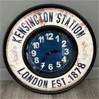 Large Decorative Wall Clock, Kensington Station