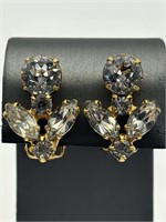 1950's Brilliant Prong Set Rhinestone Earrings