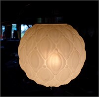 Vintage Mid Century Frosted Glass Pendant  Lamp