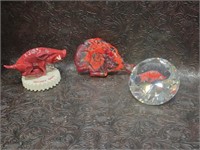 Razorback Figures in Glass & Ceramic