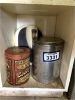 Tins(2) and Antique Bathroom Scale