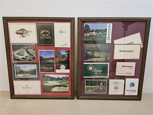2 framed course cards 17.5x21.5, golf