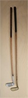 antique golf clubs, wood shaft, putter