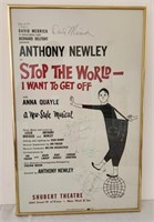 K - ANTHONY NEWLEY SIGNED OPENING NIGHT POSTER
