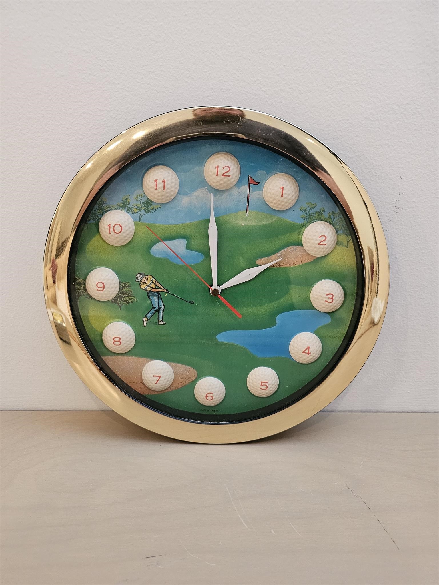 vintage golf wall clock 11.5
