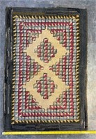 VTG Hooked Rug 29x36" Brown fair condition