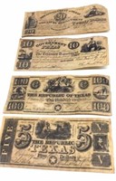 Texas Paper Money Dates: 1838,1839,1841