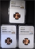 1950-D, 1952-D, 1953-D NGC MS66 RD