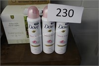 3- dove spray deodorant