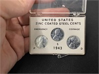 1943 Steel Wheat Cent Set