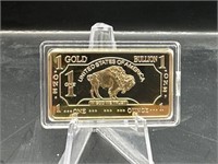Buffalo Bar 500 Mills .999 Fine Gold 1 Troy OZ