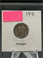 90% Silver 1941 Mercury Head Dime