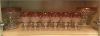 Vintage Ruby Trimmed Glass Lot