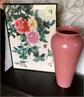 Beautiful Floral Print and Haegar Vase