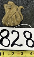 1980 Brass King Cobra Belt Buckle