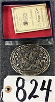 Brass Charles Russell Counting Coup Belt Buckle