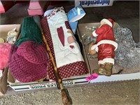 (2) Boxes w/ Santa and Decor