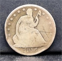 1856O seated liberty half dollar