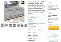 FM1534  Outdoor Rug Mat Flatweave Textured 9 x