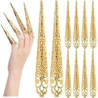 ANCIRS 20 Pack Finger Nail Tip Claw Rings, Ancient