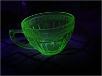Uranium Vaseline Depression Glass Tea Cup