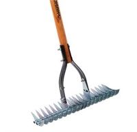 Husky 54 in. L Wood Handle Thatch Rake With Grip