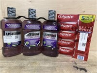 5 pack Colgate & 3 1L listerine