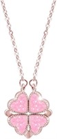 Gold-pl. .28ct Pink Topaz Flower Necklace