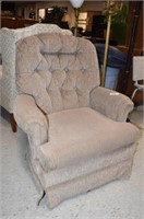 Swivel Tan Upholstered Swivel Chair