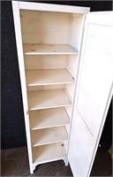 VINTAGE WHITE JELLY CABINET W SHELVES 68" T 19" W