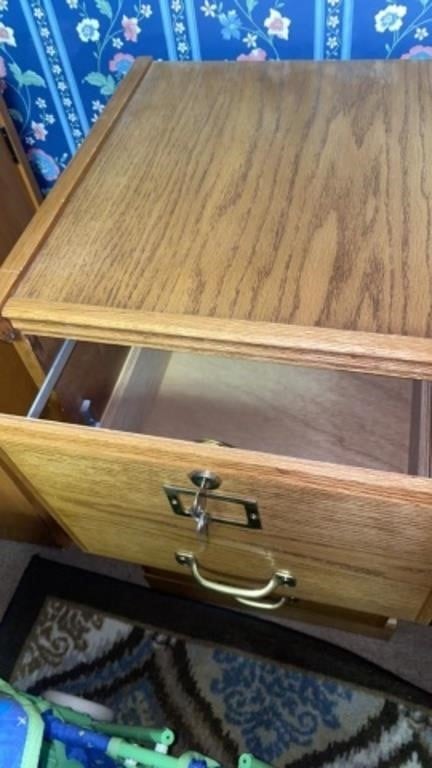 WOODEN FILE BOX WITH KEY