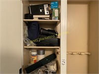 3 Shelf Contents - Binoculars, Tape Recorder,