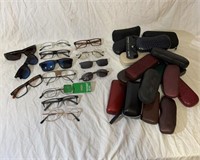 (14) Assorted Reading & Sun Glasses w/ Cases