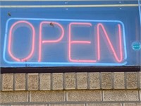 Neon OPEN sign: approx 3ft x 20 inches