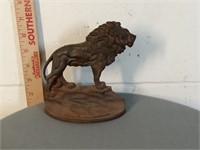 antique cast iron lion bookend