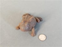antique cast iron frog trinket box