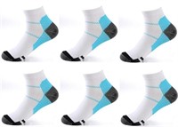 12 PAIRS Arch Support Compression Ankle Socks S/M