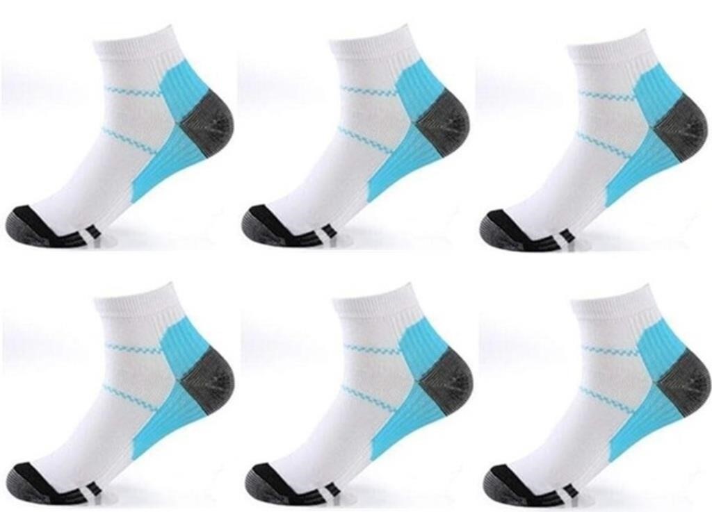 12 PAIRS Arch Support Compression Ankle Socks S/M