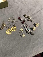 Nine sets of earrings
